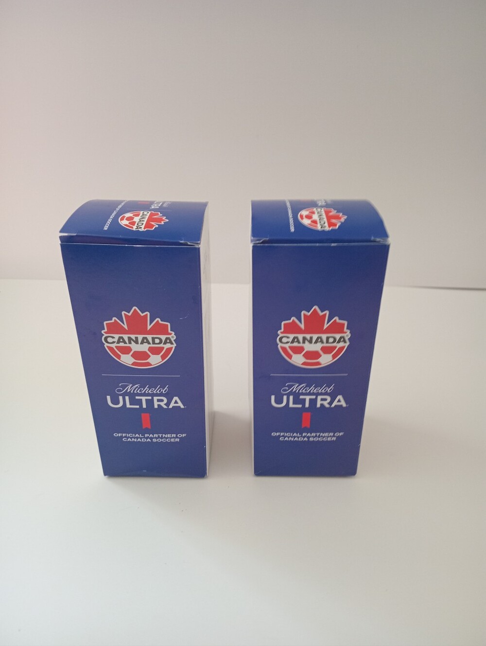Set of 2 Michelob Ultra Canada Soccer Aluminum Cups 7” with Original Boxes